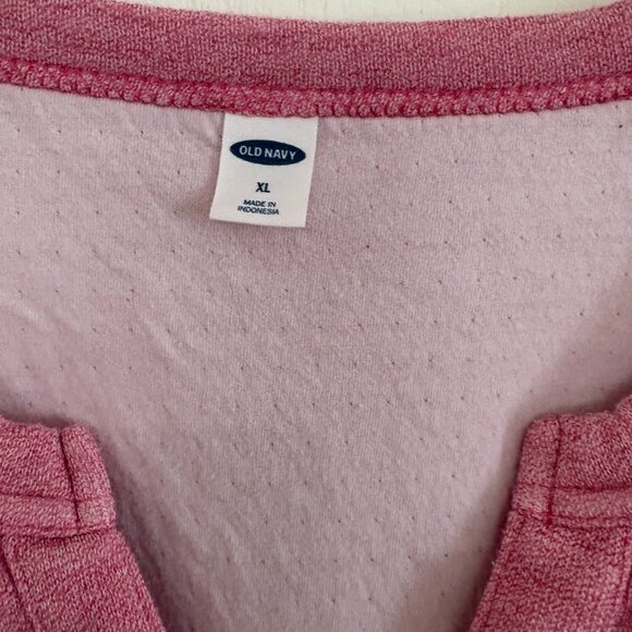 Old Navy Loose Split Neck Top Raglan Sleeve Jersey Knit Heather Pink Size XL - Picture 3 of 4